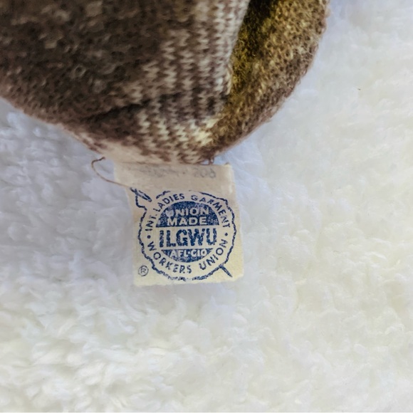 Neusteters Vintage Brown Tan Diamond Mock Neck Dress | Medium - Picture 9 of 14